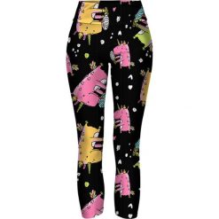 Legginsy: Legginsy w kolorze czarnym ze wzorem
