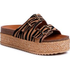 Espadryle EVA MINGE - EM-11-07-000607 271. Pomarańczowe espadryle damskie Eva Minge, bez wzorów, ze skóry, bez obcasa. W wyprzedaży za 319,00 zł.