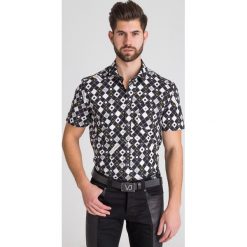 KOSZULA VERSACE JEANS. Czarne koszule męskie m, z aplikacjami, z bawełny. Za 400,00 zł.