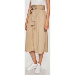 Pepe Jeans - Spódnica. Brązowe spódniczki damskie Pepe Jeans, s, bez wzorów, z wiskozy, midi, rozkloszowane. W wyprzedaży za 269,90 zł.