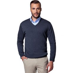 Sweter Robin C.Szary. Szare swetry męskie LANCERTO, na wiosnę, s, bez wzorów, z bawełny, klasyczne. W wyprzedaży za 149,90 zł.