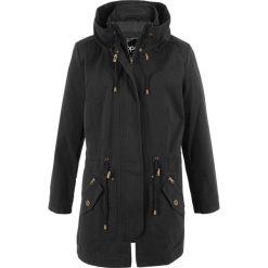 Kurtka parka bawełniana bonprix czarny. Czarne kurtki damskie bonprix, z bawełny. Za 189,99 zł.