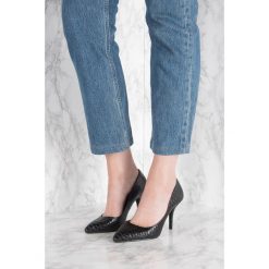 Czółenka: NA-KD Shoes Zamszowe czółenka Snake – Black