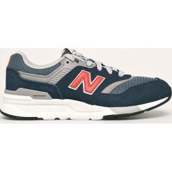 New Balance - Buty dziecięce GR997HAY. Niebieskie trampki chłopięce New Balance, bez wzorów, ze skóry, sportowe, z okrągłym noskiem, na sznurówki. Za 269,90 zł.