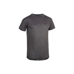 Koszulka fitness kardio męska FTS 920 szara. Szare koszulki męskie DOMYOS, m, bez wzorów, z elastanu, bez kołnierzyka, bez rękawów, na fitness i siłownię. Za 79,99 zł.