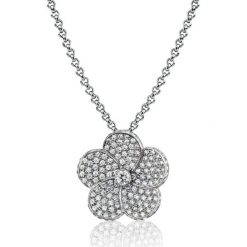 Naszyjniki damskie: Wspaniały Naszyjnik – złoto białe 750, Brylant 0,14ct…