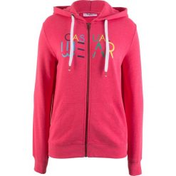 Bluzy damskie: Bluza rozpinana z nadrukiem bonprix różowy hibiskus z nadrukiem