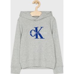 Calvin Klein Jeans - Bluza dziecięca 116-176 cm. Czarne bluzy chłopięce Calvin Klein Jeans, z aplikacjami, z elastanu, bez rękawów, z kapturem. W wyprzedaży za 199,90 zł.