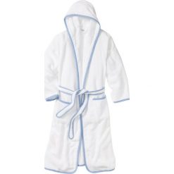Szlafrok kąpielowy z frotte bonprix biało-perłowy niebieski. Białe szlafroki damskie bonprix, bez wzorów, bez rękawów, bez kaptura. Za 99,99 zł.