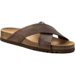Klapki SCHOLL - Tangor F27116 1019 400 Dk Brown. Brązowe klapki męskie marki Scholl, z materiału. W wyprzedaży za 209,00 zł.