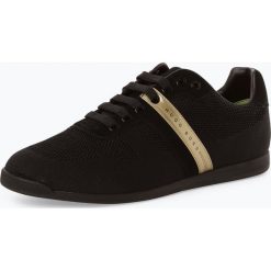 BOSS Athleisurewear - Tenisówki męskie z dodatkiem skóry – Maze_Lowp_knit2, czarny. Czarne bez kategorii marki BOSS Athleisurewear, ze skóry. Za 749,95 zł.