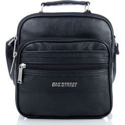 SOMER Black Solidna torba męska Bag Street. Czarne torby męskie skórzane Bag Street, w paski, ze skóry ekologicznej, street, na ramię. Za 69,90 zł.