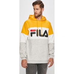 Fila - Bluza. Żółte bluzy męskie Fila, m, z nadrukiem, z bawełny, z kapturem, bez rękawów, z kapturem. Za 319,90 zł.