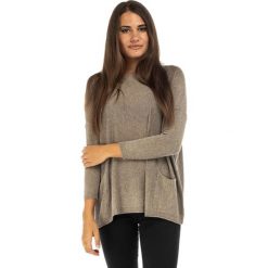 Swetry damskie: Sweter w kolorze szarobrązowym