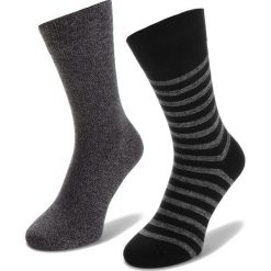 Zestaw 2 par wysokich skarpet unisex JOOP! - Mouline 900.042-1 Black 2000. Szare skarpetki damskie JOOP!, bez wzorów, z elastanu. Za 69,00 zł.