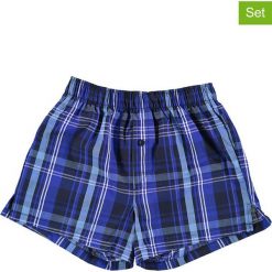 Bokserki (3 pary) w kolorze granatowym. Niebieskie bielizna chłopięca marki Schiesser Kids, w kratkę. W wyprzedaży za 62,95 zł.