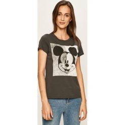 Only - T-shirt. Szare bluzki damskie ONLY, s, z nadrukiem, z bawełny, casualowe, z okrągłym kołnierzem, z krótkim rękawem. W wyprzedaży za 79,90 zł.