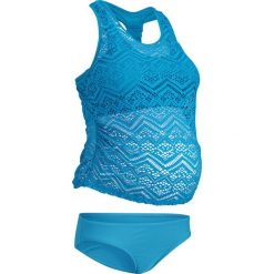 Tankini ciążowe (2 części) bonprix niebieskozielony morski. Niebieskie stroje kąpielowe ciążowe bonprix, bez wzorów, moda ciążowa. Za 99,99 zł.