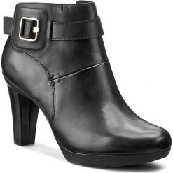 Botki GEOX - D Inspirat. St B D54G9B 00043 C9999 Czarny. Czarne buty zimowe damskie Geox, ze skóry, na obcasie. W wyprzedaży za 299,00 zł.