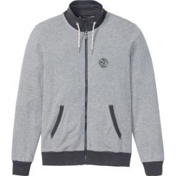 Bluza rozpinana ze stójką bonprix jasnoszary melanż. Szare bluzy męskie bonprix, s, bez wzorów, ze stójką, bez rękawów, bez kaptura. Za 109,99 zł.