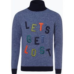 Finshley & Harding London - Sweter męski, niebieski. Niebieskie bez kategorii Finshley & Harding London, m, z aplikacjami, z kontrastowym kołnierzykiem. Za 179,95 zł.
