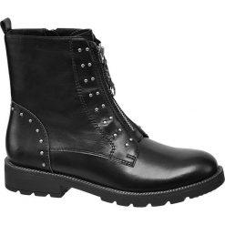 Botki damskie Catwalk czarne. Czarne botki damskie Catwalk, z materiału, bez obcasa, na obcasie, na zamek. Za 159,90 zł.