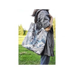 Torba tote XXL - monstera, print. Szare torebki klasyczne damskie Pracownia 166, bez wzorów, ze skóry, na ramię, duże, bez dodatków. Za 149,00 zł.