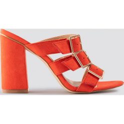 Raid Rinki Mules - Red. Czerwone klapki damskie RAID, bez wzorów, z zamszu, bez obcasa, na obcasie. Za 161,95 zł.