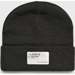 Review - Czapka. Szare czapki damskie marki Review, na zimę, z dzianiny. W wyprzedaży za 29,90 zł.