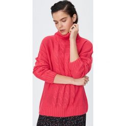 Sweter oversize z warkoczowym splotem - Pomarańczowy. Pomarańczowe swetry damskie Sinsay, s. Za 59,99 zł.