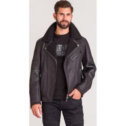 KURTKA ARMANI EXCHANGE. Czarne płaszcze męskie Armani Exchange, m, z aplikacjami, ze skóry ekologicznej, bez kaptura. Za 809,40 zł.