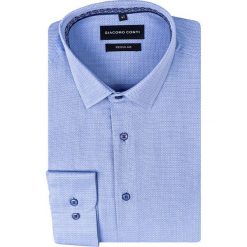 Koszula SIMONE KDBR000899. Niebieskie koszule męskie Giacomo Conti, m, bez wzorów, z bawełny, eleganckie, z klasycznym kołnierzykiem, z długim rękawem. Za 199,00 zł.