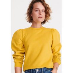 Gładka bluza z bufkami - Żółty. Żółte bluzy damskie Reserved, xl, bez wzorów, bez rękawów, bez kaptura. W wyprzedaży za 39,99 zł.