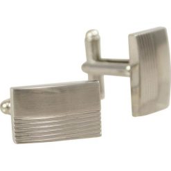 Prostokątne Eleganckie Spinki do Mankietów -Chattier- Srebrne, Męskie, Poziome Rowki SPMCHBASIC0094. Szare spinki do mankietów męskie Chattier, srebrne. Za 33,00 zł.