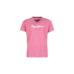 T-shirty z krótkim rękawem Pepe jeans EGGO V. Różowe t-shirty męskie Pepe Jeans, s, bez wzorów, z jeansu, bez kołnierzyka, krótkie. Za 92,70 zł.