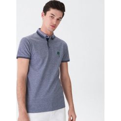 Koszulka polo z haftem - Niebieski. Niebieskie koszulki męskie House, s, z haftami, bez rękawów. Za 49,99 zł.