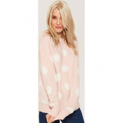 Sweter w grochy - Różowy. Czerwone swetry klasyczne damskie marki House, l. Za 89,99 zł.