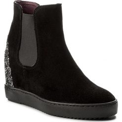 Botki KARINO - 1853/003-P Czarny. Fioletowe buty zimowe damskie marki Karino, ze skóry. W wyprzedaży za 209,00 zł.
