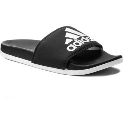 Klapki adidas - adilette Cf+ Logo W CG3427 Cblack/Ftwwht/Cblack. Czarne klapki damskie Adidas, bez wzorów, z tworzywa sztucznego, bez obcasa. W wyprzedaży za 139,00 zł.