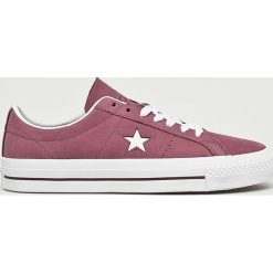 Converse - Tenisówki. Różowe trampki męskie Converse, bez wzorów, ze skóry, na sznurówki. W wyprzedaży za 239,90 zł.