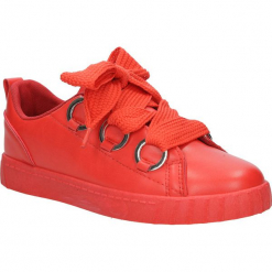 Czerwone buty sportowe creepersy na platformie sznurowane Casu AB-67. Czerwone buty sportowe damskie marki Casu, bez wzorów, sportowe, bez obcasa, na platformie, na sznurówki. Za 69,99 zł.