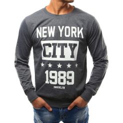 Bluzy męskie: Bluza męska z nadrukiem antracytowa (bx3344)