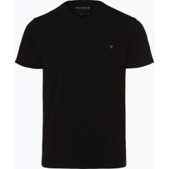 Guess Jeans - T-shirt męski, czarny. Czarne t-shirty męskie Guess Jeans, s, z haftami, z jeansu, bez kołnierzyka. Za 99,95 zł.