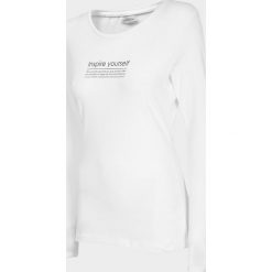 Longsleeve damski TSDL602 - biały - Outhorn. Białe koszulki damskie Outhorn, z dzianiny. W wyprzedaży za 29,99 zł.
