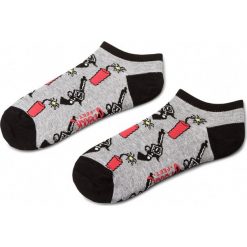 Skarpety Niskie Unisex FREAK FEET - SPIS-GRY Kolorowy Szary. Szare skarpetki męskie marki Freak Feet, w kolorowe wzory, z bawełny. Za 14,99 zł.