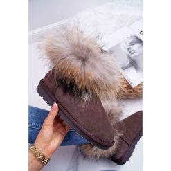 Damskie Botki Skórzane Śniegowce Mukluki Z Futerkiem Brązowe Snow Fox. Pomarańczowe śniegowce damskie Tagless, na imprezę, bez zapięcia. Za 199,00 zł.