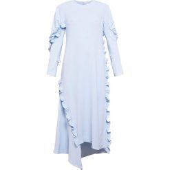 Sukienki: Tibi CREPE RUFFLE Długa sukienka baby blue