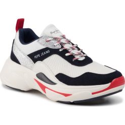 Sneakersy PEPE JEANS - Sinyu Girl Action PGS30416 Navy 595. Białe półbuty dziewczęce Pepe Jeans, na sznurówki. W wyprzedaży za 259,00 zł.