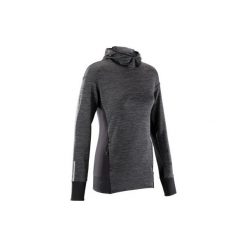 Bluza Z Kapturem Damska Run Warm Czarna. Czarne bluzy damskie KALENJI, l, bez wzorów, z elastanu, bez rękawów, z kapturem. Za 79,99 zł.