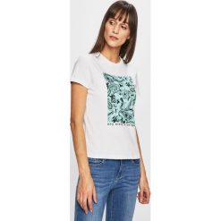 Tally Weijl - Top. Białe bluzki damskie TALLY WEIJL, s, z nadrukiem, z bawełny, z okrągłym kołnierzem. W wyprzedaży za 27,90 zł.
